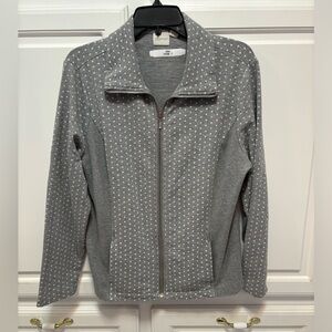 Chico’s Zenergy Polka Dot Gray Full Zip Jacket Women’s Size L Chico’s 2